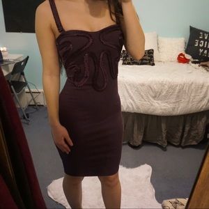 Kardashian Kollection Plum Cocktail Dress